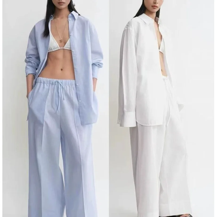 Dave&di Casual Drape Silhouette Shirt/drawstring Wide Leg Pants Set Woman Clothes Pant Sets New Two Piece Set Women's Suit
Dave&di Casual Drape Silhouette Shirt/drawstring Wide Leg Pants Set Woman Clothes Pant Sets New Two Piece Set Women's Suit
