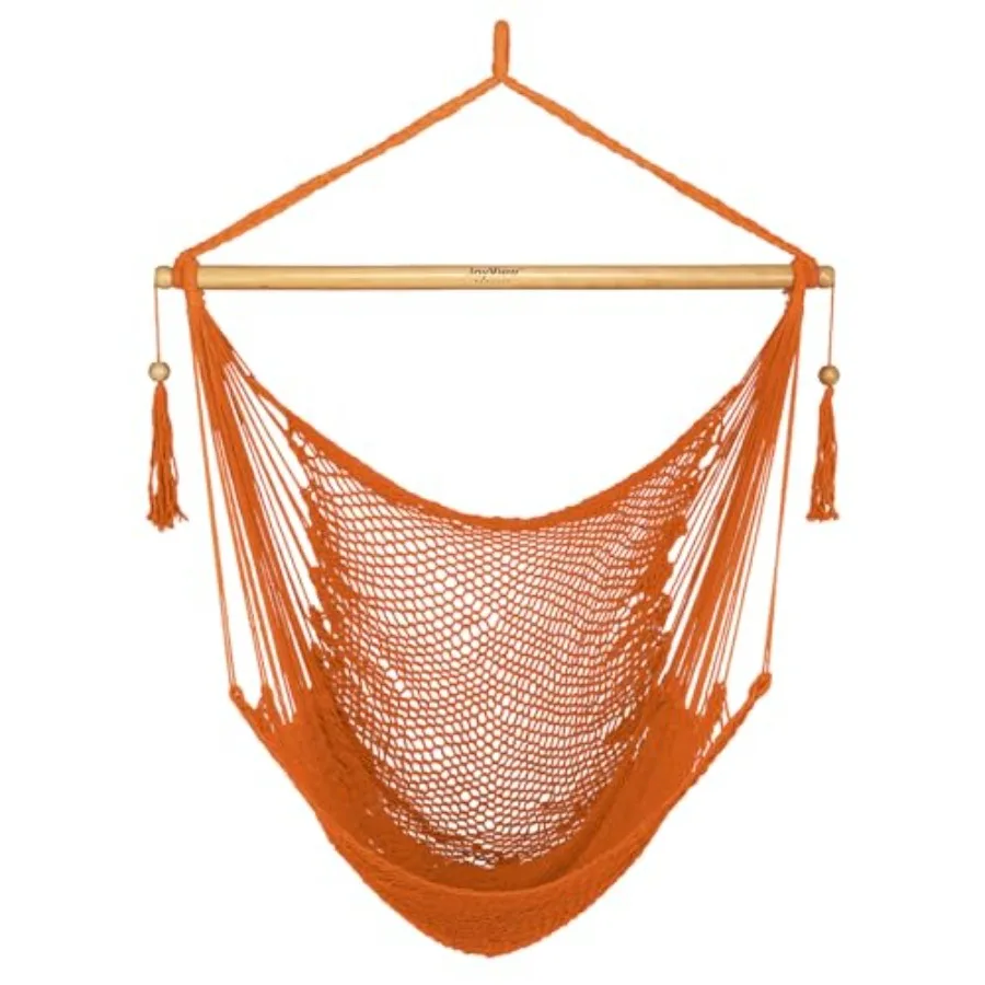 Hammock Chair with Spreader Bar Caribbean Hammock Swing Chair 300 LBS Weight Capacity XL Rope Hanging Chair for Outdoor Indoor
Hammock Chair with Spreader Bar Caribbean Hammock Swing Chair 300 LBS Weight Capacity XL Rope Hanging Chair for Outdoor Indoor