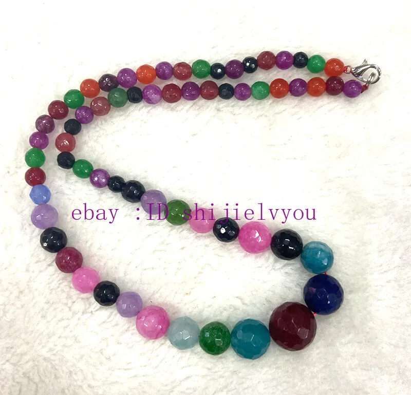 AAA 6-14mm Natural Multicolor Jade Round Jewel Bead Necklace 18 Inches -
AAA 6-14mm Natural Multicolor Jade Round Jewel Bead Necklace 18 Inches -