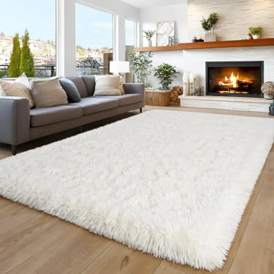 Living room and bedroom area rug, ultra-soft fluffy cream white shag carpet with non-slip backing, modern plush fuzzy design fo
Living room and bedroom area rug, ultra-soft fluffy cream white shag carpet with non-slip backing, modern plush fuzzy design fo