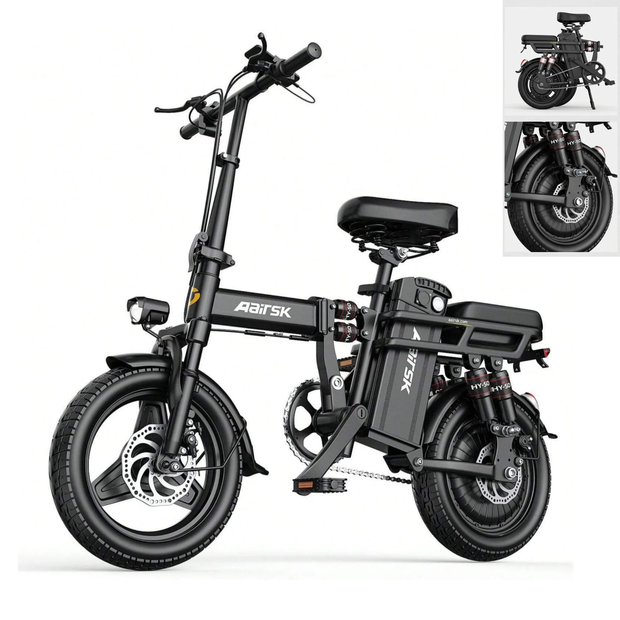 Foldable adult electric bicycle with 14-inch tires, 500Wmotor power, 20ah capacity lithium battery, maximum speedof 35km/h,maxim
Foldable adult electric bicycle with 14-inch tires, 500Wmotor power, 20ah capacity lithium battery, maximum speedof 35km/h,maxim