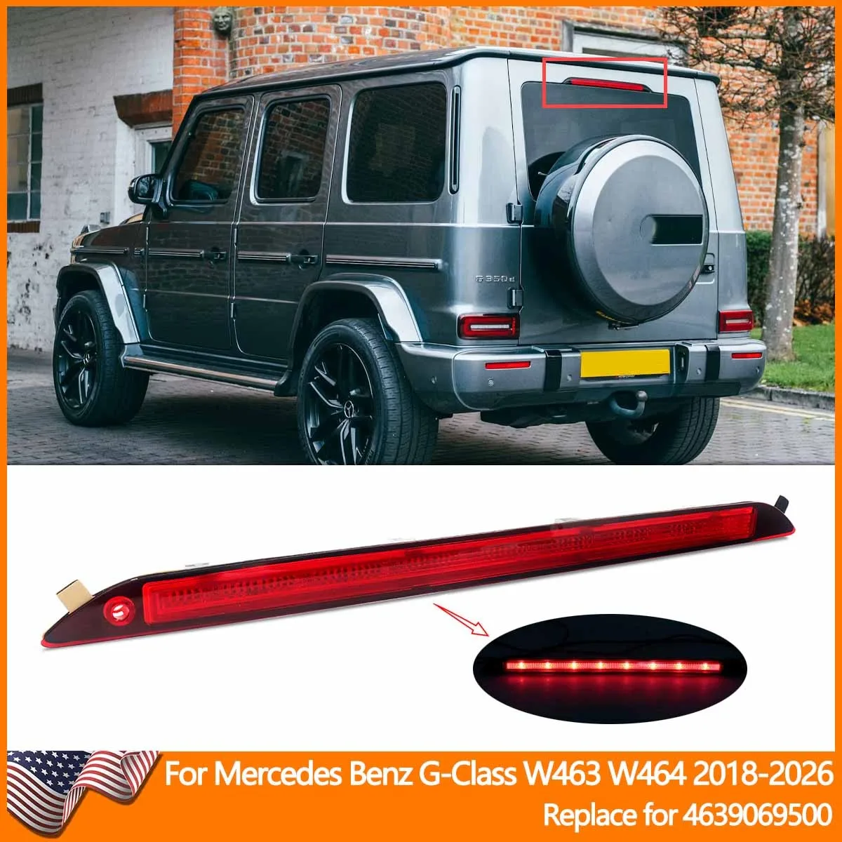 Replace For Mercedes W464 W463 G550 G580 G63 AMG Rear Third Brake Light Signal Lamp Additional Brake Light 4639069500
Replace For Mercedes W464 W463 G550 G580 G63 AMG Rear Third Brake Light Signal Lamp Additional Brake Light 4639069500