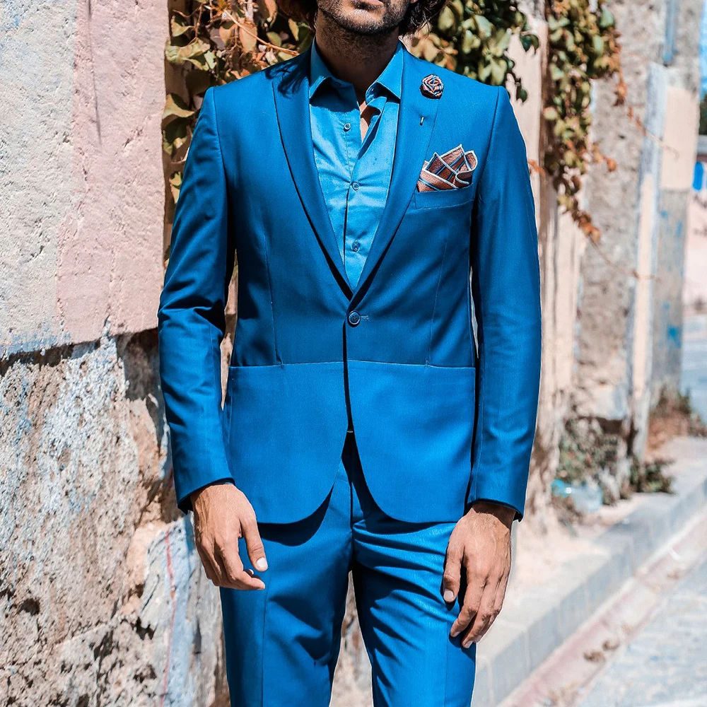 Suits For Men 2024 High Quality Terno Elegant Blue Single Breasted Peaked Lapel Regular Length Two Piece Groom Jacket Pants Fit
Suits For Men 2024 High Quality Terno Elegant Blue Single Breasted Peaked Lapel Regular Length Two Piece Groom Jacket Pants Fit