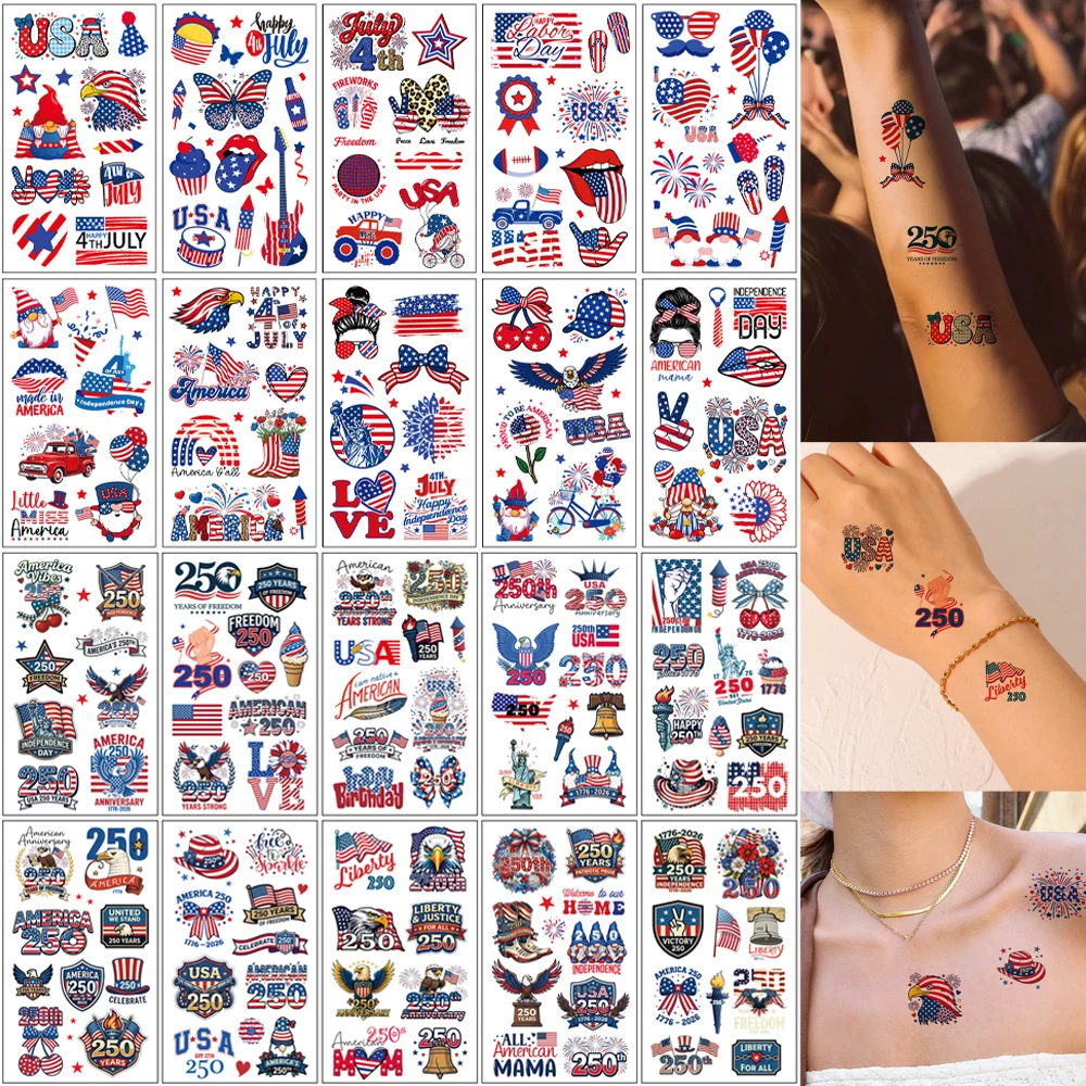 10pcs Independence Day Tattoo Stickers 4th of July American Flag Fake Tattoo Stickers Temporary Tattoos for Women Men
10pcs Independence Day Tattoo Stickers 4th of July American Flag Fake Tattoo Stickers Temporary Tattoos for Women Men