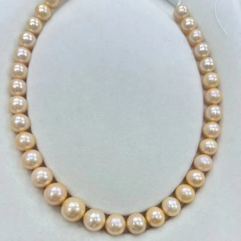 Natural Golden Pink Pearl Necklace 11-12mm, Free Shipping, Elegant Jewelry for Wedding/Banquet, Perfect Gift for Women
Natural Golden Pink Pearl Necklace 11-12mm, Free Shipping, Elegant Jewelry for Wedding/Banquet, Perfect Gift for Women