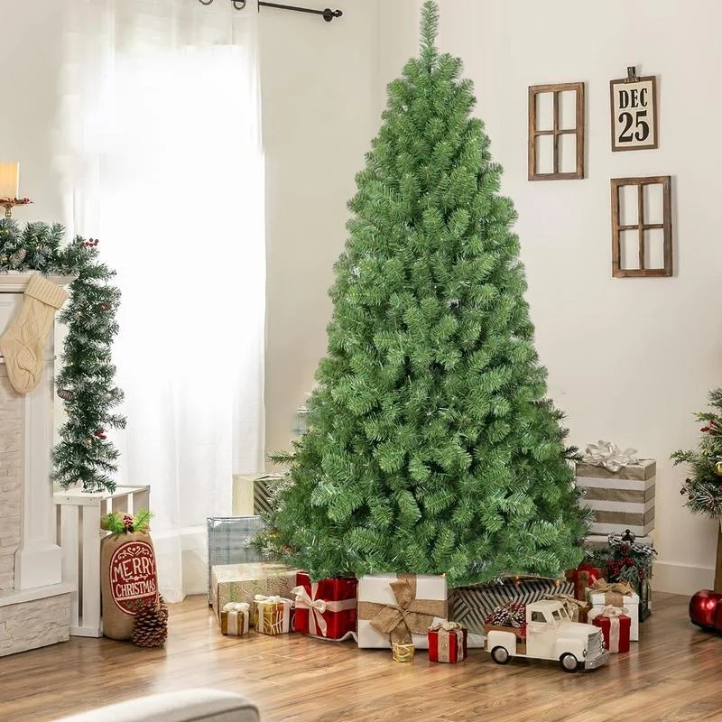 7ft Hinged Artificial Christmas Tree with Memory Wire, 1064 Tips PVC Green Indoor Holiday Decoration, Easy Setup
7ft Hinged Artificial Christmas Tree with Memory Wire, 1064 Tips PVC Green Indoor Holiday Decoration, Easy Setup