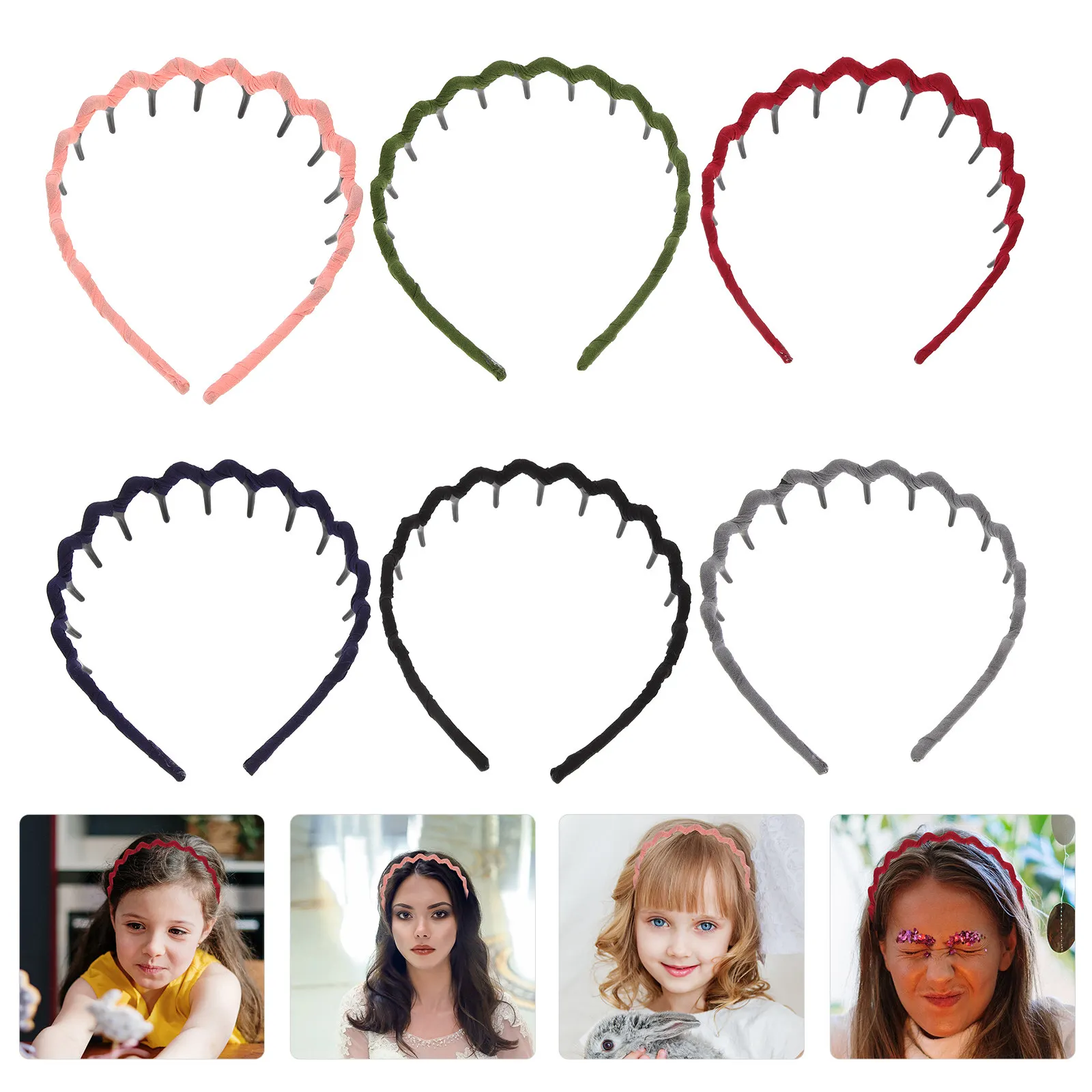 6Pcs Wavy Toothed Headbands Skin-Friendly Sturdy Plastic Cloth Hair Band for Daily Use Parties Banquet Non-Slip Women Hair Hoops
6Pcs Wavy Toothed Headbands Skin-Friendly Sturdy Plastic Cloth Hair Band for Daily Use Parties Banquet Non-Slip Women Hair Hoops