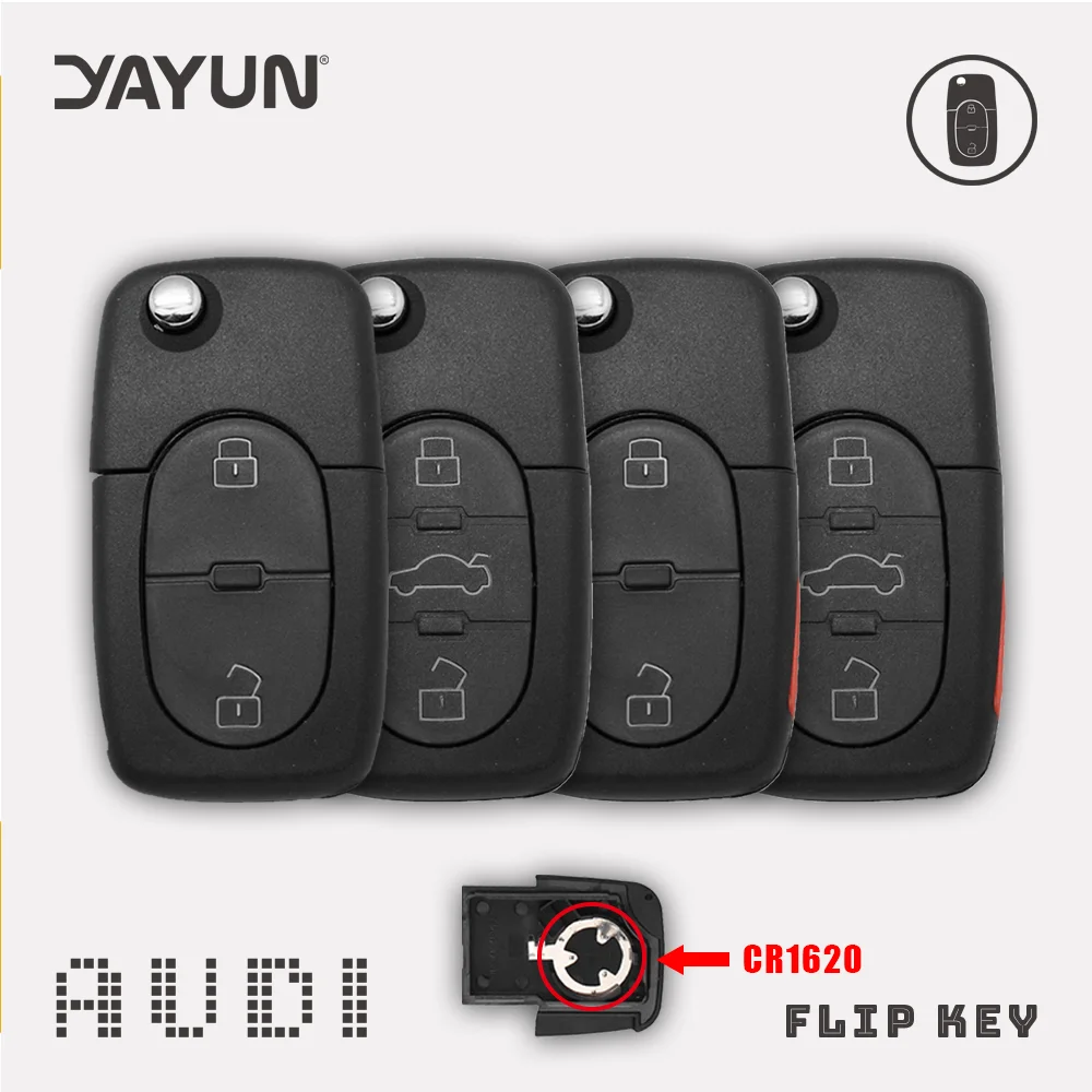 YAYUN Flip Folding Remote Car Key Shell ForAudi A2 A3 A4 A6 A8 TT B5 RS4 Quattr Battery Holder CR1620 Fob Case Cover
YAYUN Flip Folding Remote Car Key Shell ForAudi A2 A3 A4 A6 A8 TT B5 RS4 Quattr Battery Holder CR1620 Fob Case Cover