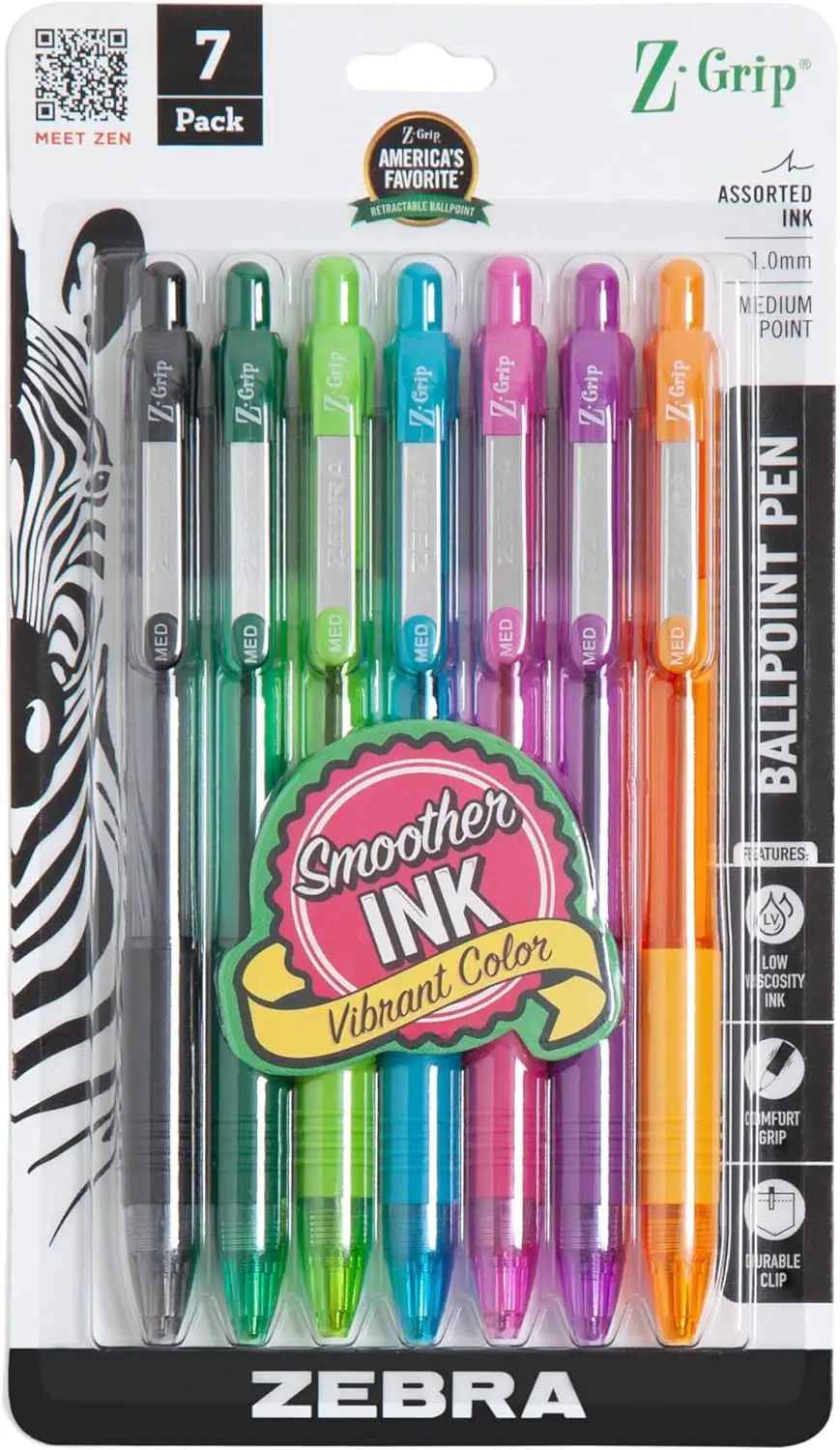 7-Pack Retractable Ballpoint Pens, Assorted Colors, 1.0mm Medium Point, Smooth Writing, Ergonomic Grip, Ideal for School & Office
7-Pack Retractable Ballpoint Pens, Assorted Colors, 1.0mm Medium Point, Smooth Writing, Ergonomic Grip, Ideal for School & Office
