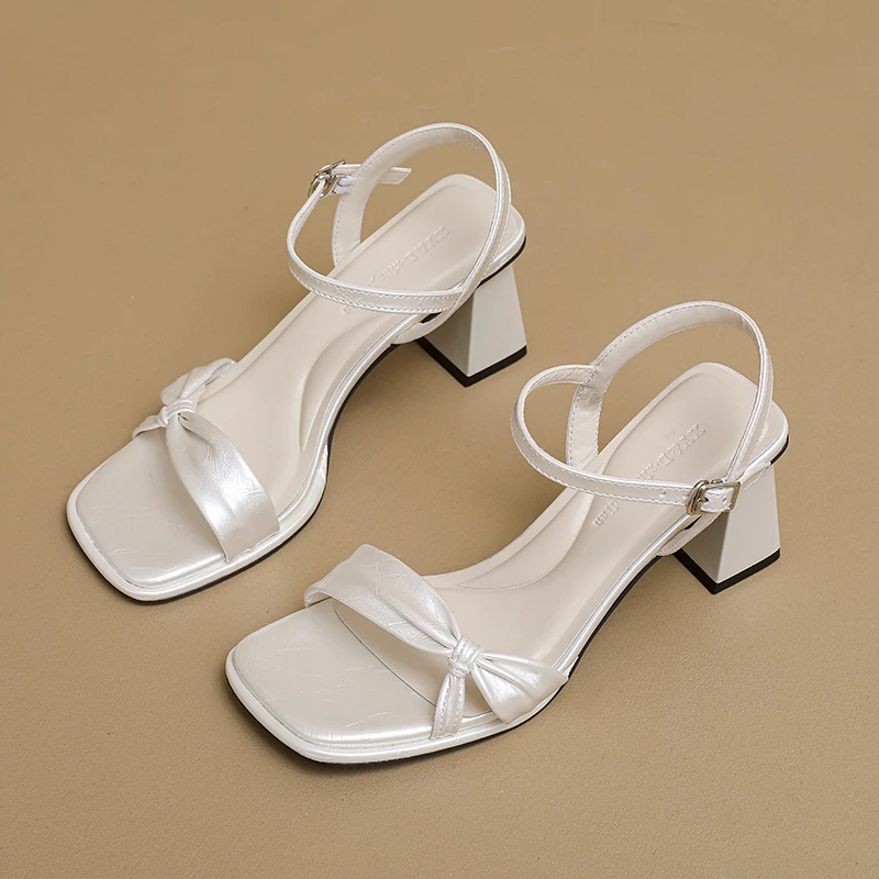 Square Toe Block Heel One Strap Sandals 2026 Summer Bow Versatile High Heel Shoes for Women
Square Toe Block Heel One Strap Sandals 2026 Summer Bow Versatile High Heel Shoes for Women