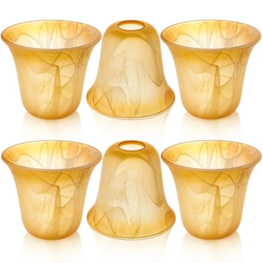 6 Pcs Bell Shaped Glass Lamp Shade E26 Replacement Globe Ceiling Fan Light Cover with 1-5/8'' Fitter Opening for Chandelier Wal
6 Pcs Bell Shaped Glass Lamp Shade E26 Replacement Globe Ceiling Fan Light Cover with 1-5/8'' Fitter Opening for Chandelier Wal
