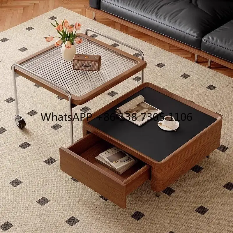 Medieval style coffee table new combination square simple living room home retro mobile solid wood small apartment tea tablecart
Medieval style coffee table new combination square simple living room home retro mobile solid wood small apartment tea tablecart