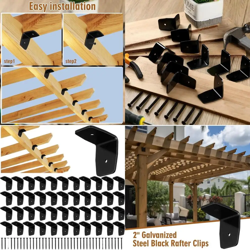 50 шт., черные зажимы для перголи из оцинкованной стали с винтами для поддержки 2 пиломатериала
50 шт., черные зажимы для перголи из оцинкованной стали с винтами для поддержки 2 пиломатериала