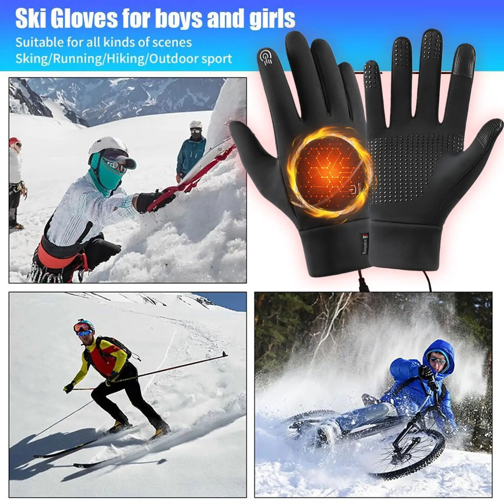 new Winter Touchscreen Mittens USB Heating Gloves Cold Weather Waterproof Hand Warmer For Camping Snowboarding Motor Bike Riding
new Winter Touchscreen Mittens USB Heating Gloves Cold Weather Waterproof Hand Warmer For Camping Snowboarding Motor Bike Riding