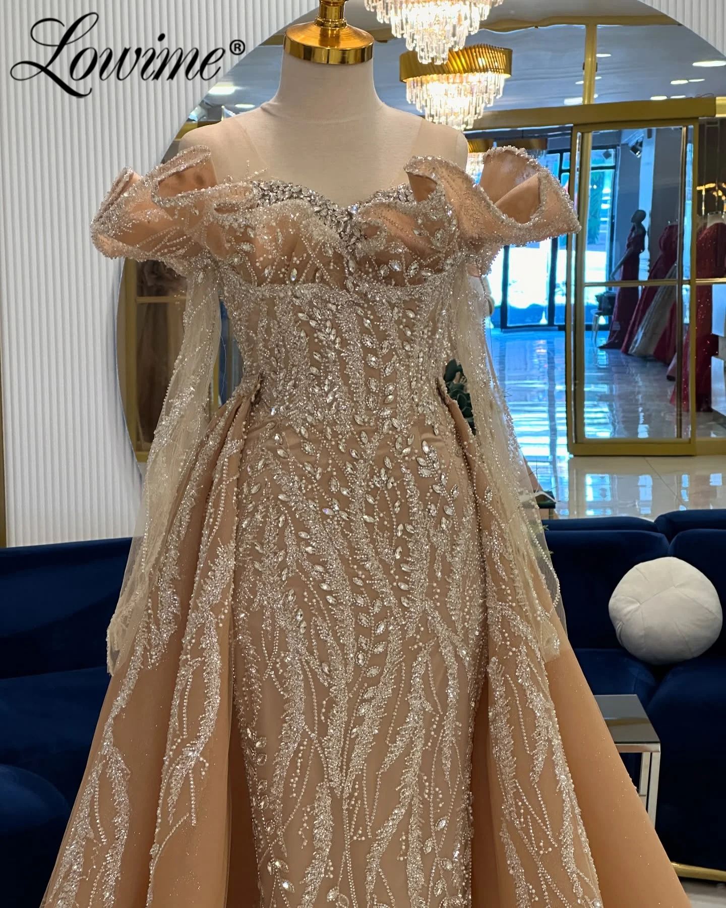 Champagne Elegant Evening Dresses With Detachable Train Long Sleeve Dubai Arabic Party Prom Gown Robes De Soirée 2025 Customized
Champagne Elegant Evening Dresses With Detachable Train Long Sleeve Dubai Arabic Party Prom Gown Robes De Soirée 2025 Customized