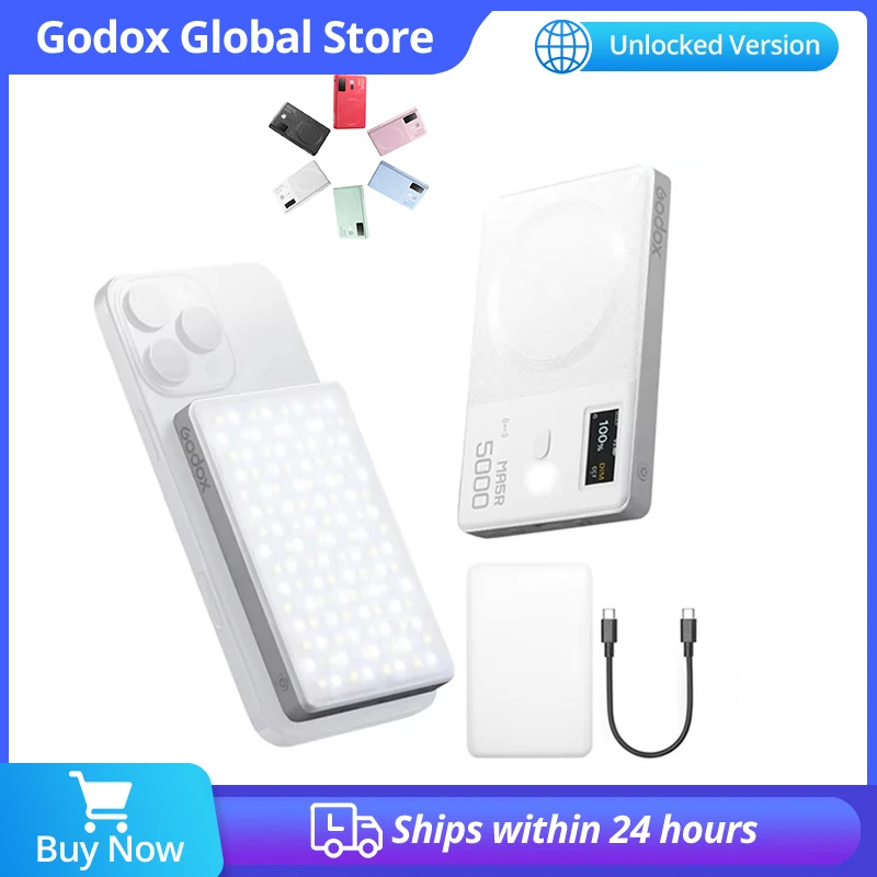 Godox MA5R Magnetic Charging Full-Color LED Light 1800K to 10000K RGB Ultra-slim Design Wireless Power Bank for Photography
Godox MA5R Magnetic Charging Full-Color LED Light 1800K to 10000K RGB Ultra-slim Design Wireless Power Bank for Photography