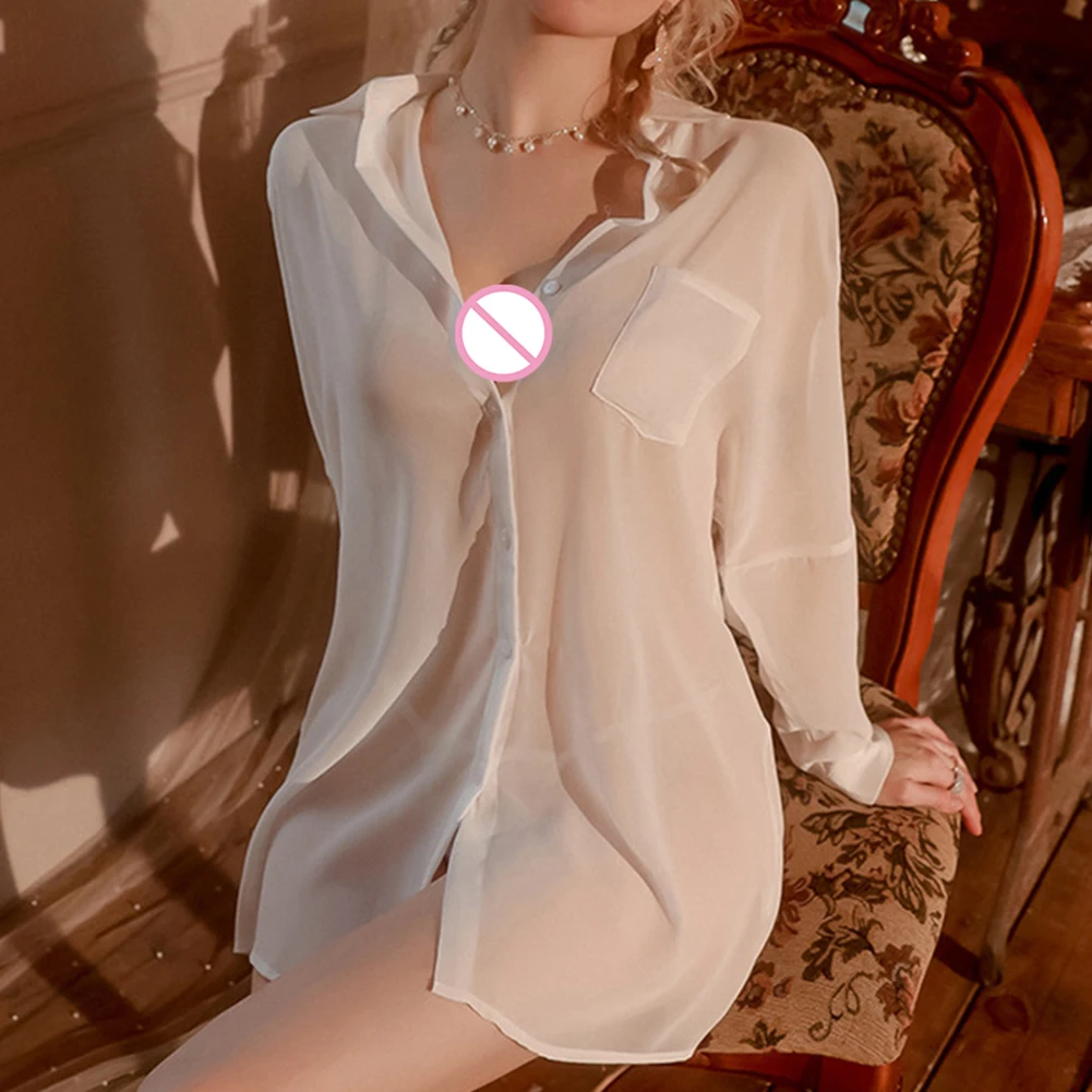 All Season Chiffon Pajamas Soft Silky Gown Homewear Lapel Neckline Long Sleeve Polyester Fabric Slight Stretch
All Season Chiffon Pajamas Soft Silky Gown Homewear Lapel Neckline Long Sleeve Polyester Fabric Slight Stretch