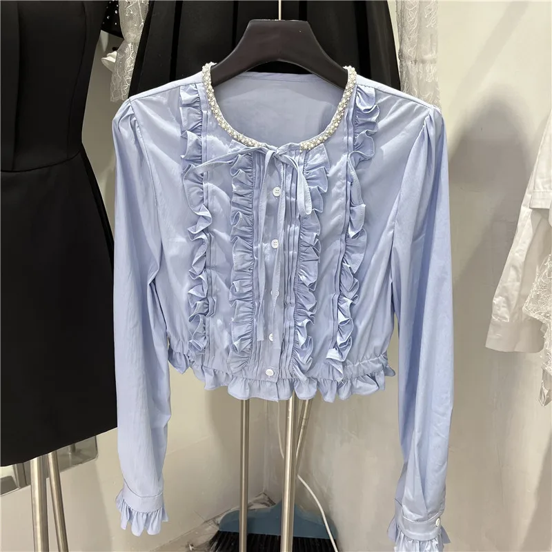 Sweet Style Short Heavy Embellished Collar Shirt with Button Detail And Bell Sleeves for Women Autumn New Arrival Chinese Pro...
Sweet Style Short Heavy Embellished Collar Shirt with Button Detail And Bell Sleeves for Women Autumn New Arrival Chinese Pro...