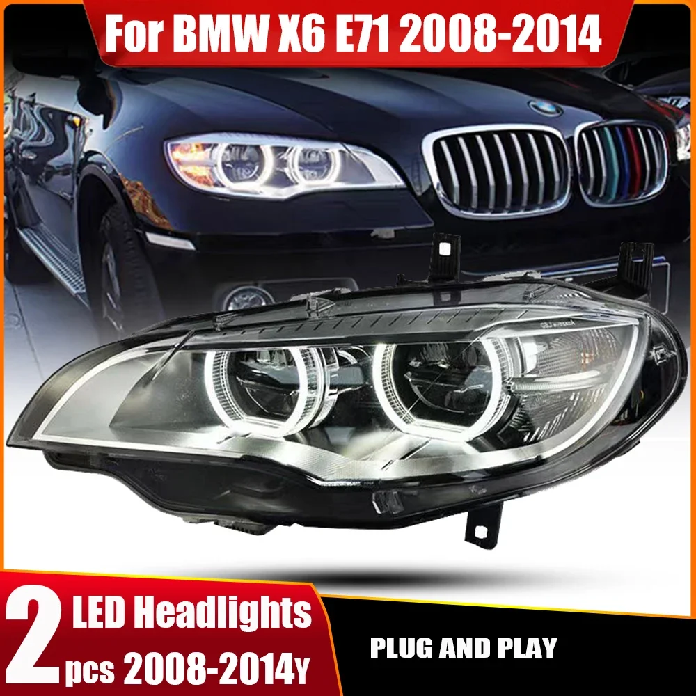 Автомобильные фары для BMW X6 E71 2008-2014, светодиодные автомобильные фары в сборе, обновление, высокая настройка, динамическая сигнальная лампа, аксессуары для инструментов
Автомобильные фары для BMW X6 E71 2008-2014, светодиодные автомобильные фары в сборе, обновление, высокая настройка, динамическая сигнальная лампа, аксессуары для инструментов