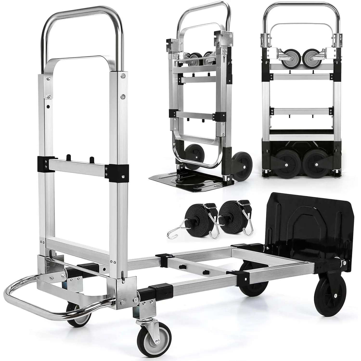 3 in 1 Folding Hand Truck, 600 lbs Heavy Duty Dolly Cart with 4 Rubber Wheels, Collapsible Hand Trucks with Retractable Handle
3 in 1 Folding Hand Truck, 600 lbs Heavy Duty Dolly Cart with 4 Rubber Wheels, Collapsible Hand Trucks with Retractable Handle