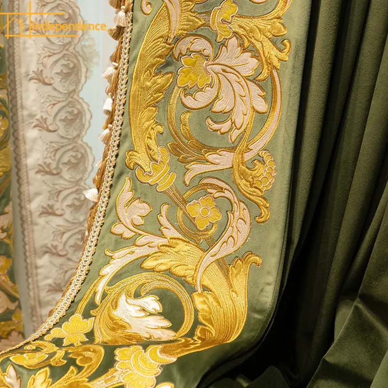 Dark Green Villa Velvet Embroidered Curtains for Living Room Bedroom French Window Balcony Window Screen Customization
Dark Green Villa Velvet Embroidered Curtains for Living Room Bedroom French Window Balcony Window Screen Customization
