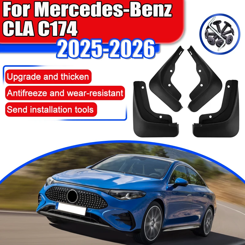 Автомобильные брызговики для Mercedes-Benz CLA C174 2025 2026, брызговики, передние и задние колеса, антифриз, брызговики, аксессуары
Автомобильные брызговики для Mercedes-Benz CLA C174 2025 2026, брызговики, передние и задние колеса, антифриз, брызговики, аксессуары