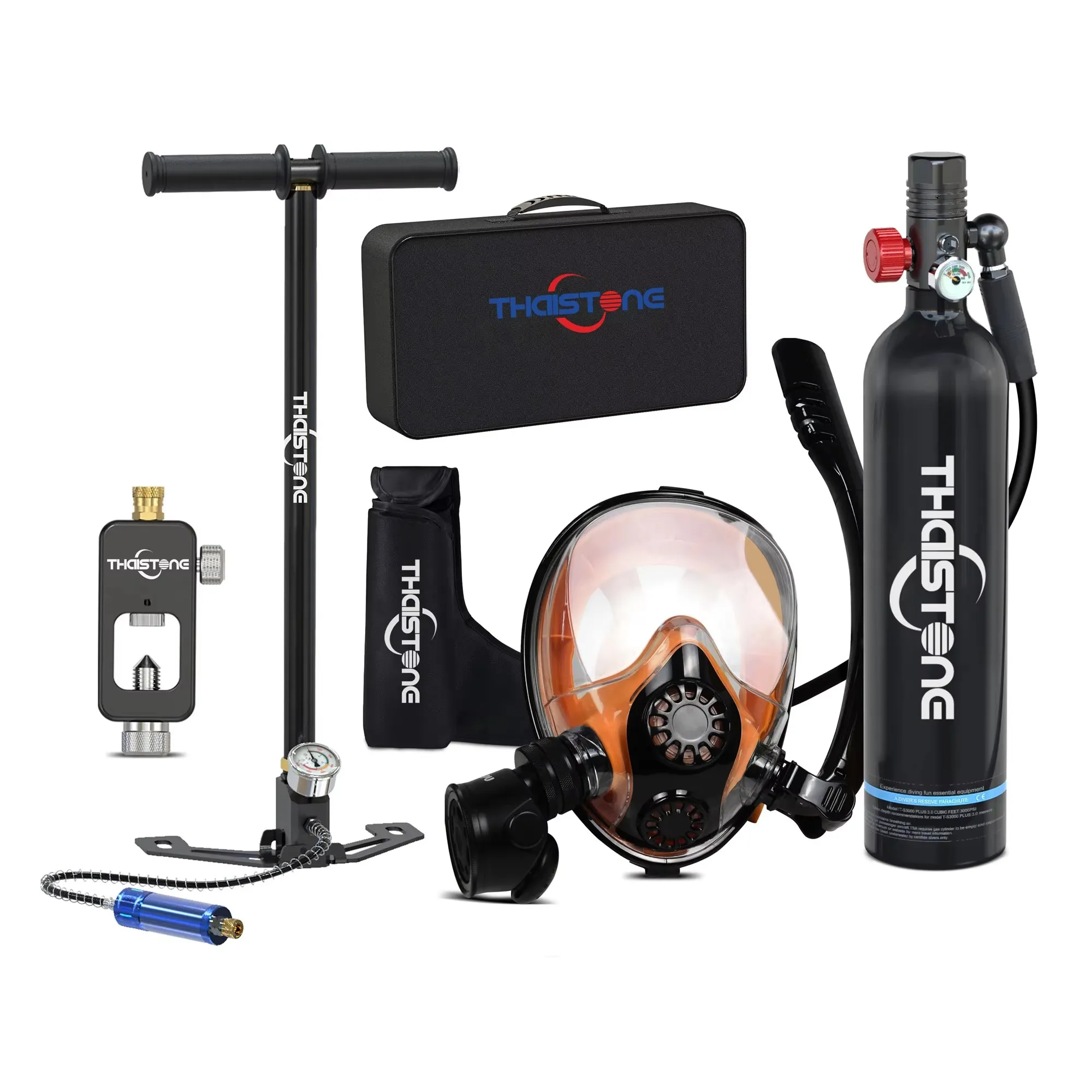 Thaistone 1L Diving Snorkeling Oxygen Cylinder Scuba Tank+Diving Mask+Scuba Adapter+Manual Air Pump
Thaistone 1L Diving Snorkeling Oxygen Cylinder Scuba Tank+Diving Mask+Scuba Adapter+Manual Air Pump