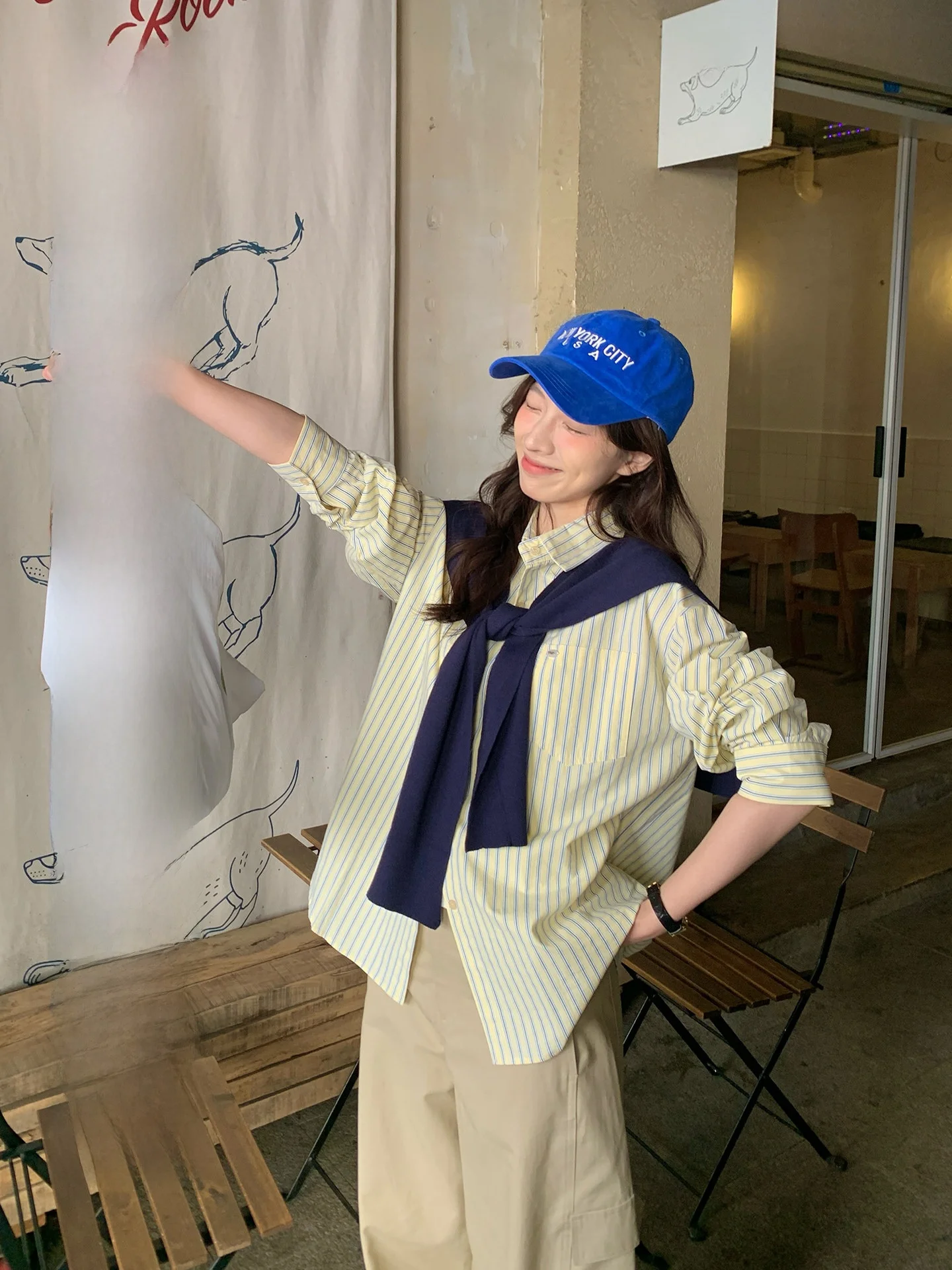 Spring 2026 Women's Loose Ne Striped irt Korean Sle Cotton Long Sve Casual Top Cheese Bunny Outerwear
Spring 2026 Women's Loose Ne Striped irt Korean Sle Cotton Long Sve Casual Top Cheese Bunny Outerwear