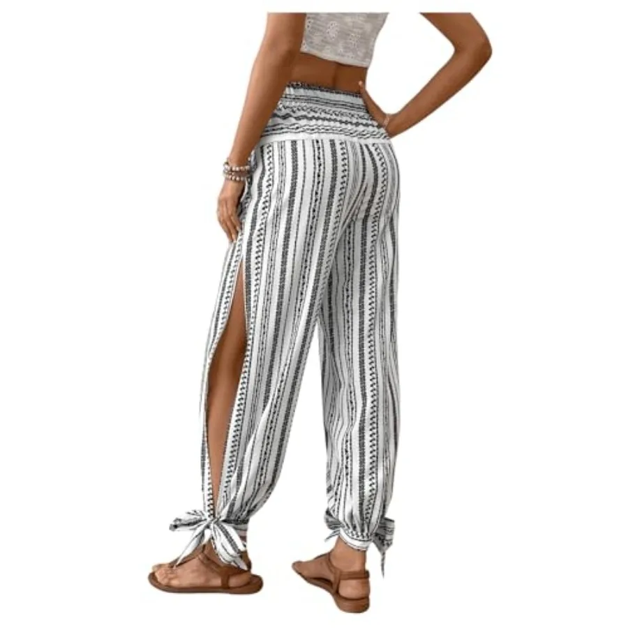 WDIRARA Women's Boho High Waist Split Knot Hem Long Pants Flowy Harem Yoga Pants
WDIRARA Women's Boho High Waist Split Knot Hem Long Pants Flowy Harem Yoga Pants