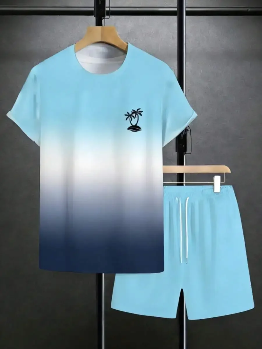 Mens Palm Tree Gradient T-Shirt And Shorts Set Casual Summer Loungewear
Mens Palm Tree Gradient T-Shirt And Shorts Set Casual Summer Loungewear