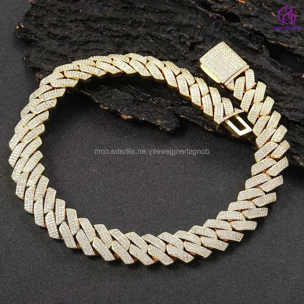 Hip Hop Jewelry 14K 18K plating gold Luxury Necklace 925 Sterling Silver 18mm 20mm 3 Rows VVS Moissanite Diamond Cuban Chain
Hip Hop Jewelry 14K 18K plating gold Luxury Necklace 925 Sterling Silver 18mm 20mm 3 Rows VVS Moissanite Diamond Cuban Chain