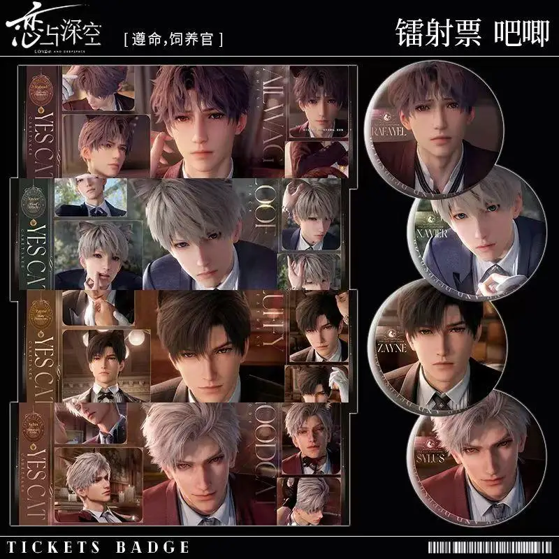 Anime Love and Deepspace Rafayel Zayne Xavier Sylus Cosplay Peripheral Cat Card Pearl Laser Ticket 7*20cm Squelch Badge Gift
Anime Love and Deepspace Rafayel Zayne Xavier Sylus Cosplay Peripheral Cat Card Pearl Laser Ticket 7*20cm Squelch Badge Gift