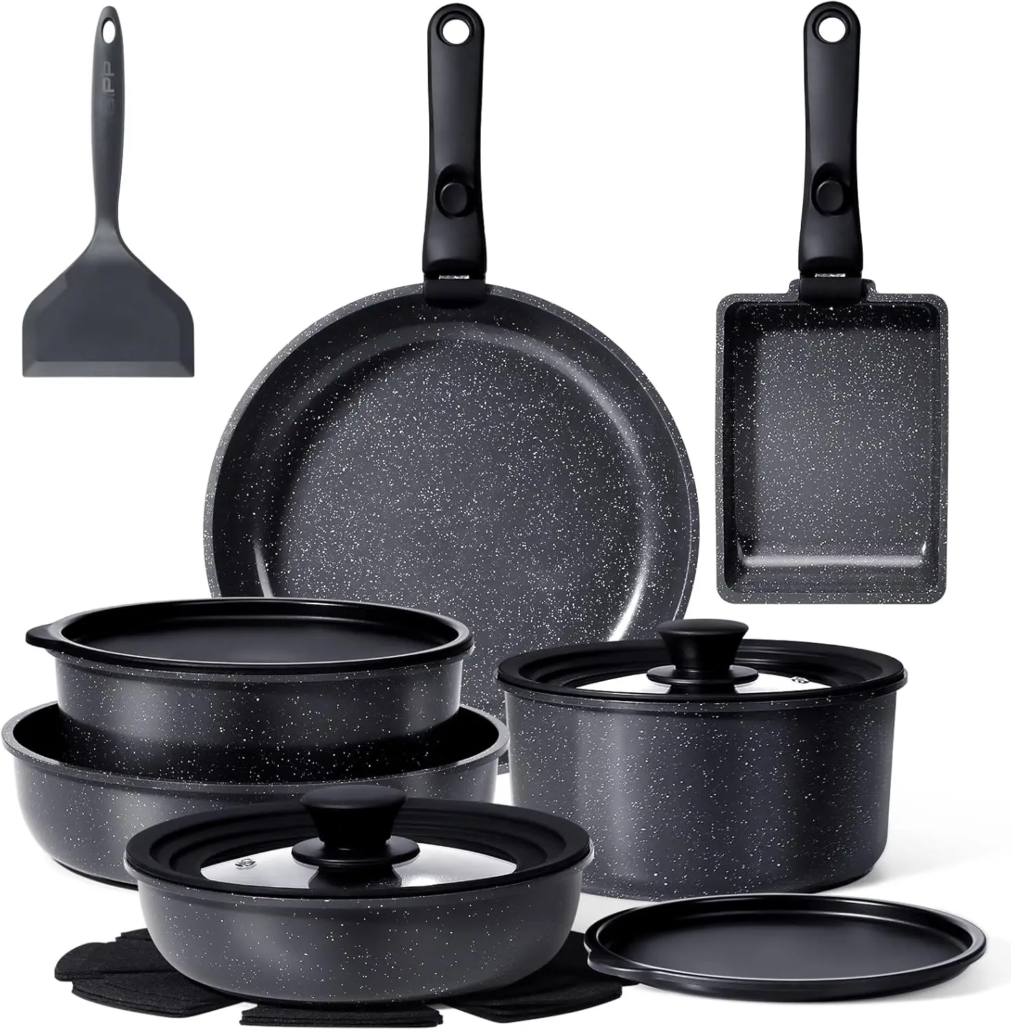 Nonstick Pots and Pans Set 17 Piece, Detachable Handle, PFAS PFOA & PTFE Free, Dishwasher & Oven Safe, Induction Cookware, Gray
Nonstick Pots and Pans Set 17 Piece, Detachable Handle, PFAS PFOA & PTFE Free, Dishwasher & Oven Safe, Induction Cookware, Gray