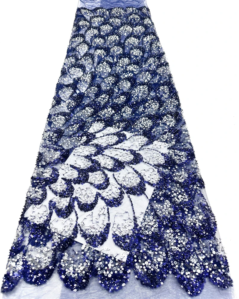 Navy Blue Women's Dress African Beaded Lace Fabric 2026 New Luxury French Nigerian Sequins Tulle Lace Fabric Party Materials
Navy Blue Women's Dress African Beaded Lace Fabric 2026 New Luxury French Nigerian Sequins Tulle Lace Fabric Party Materials