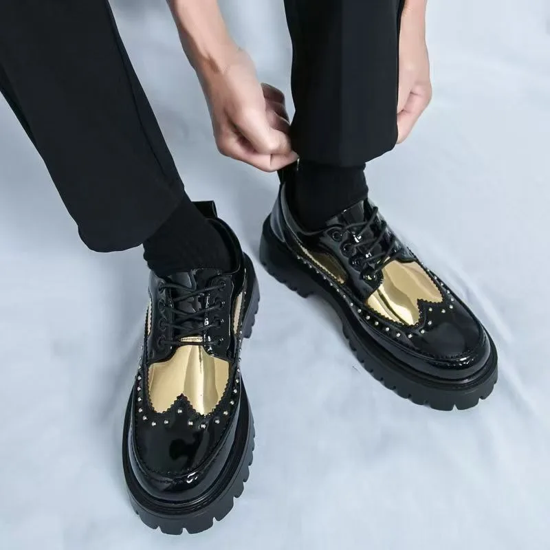 Casual Men's Black Gold Lace-up Height-increasing Business-style Low-heeled, Comfortable and Durable Small Leather Shoes
Casual Men's Black Gold Lace-up Height-increasing Business-style Low-heeled, Comfortable and Durable Small Leather Shoes