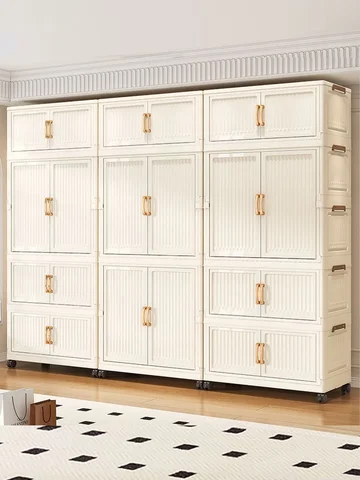 Large Capacity Dustproof Wardrobe Sundries Cabinet Multifunction Folding Storage Cabinet Locker Closet Organizer