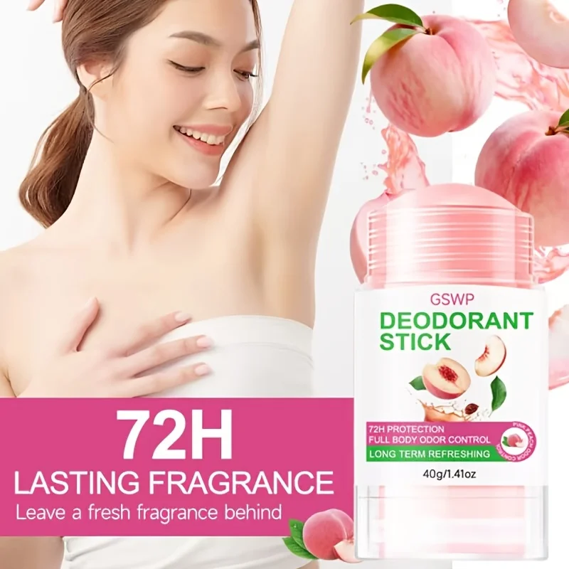GSWP Peach Deodorant Stick,Gentle Skin Non Sticky All Day Refreshing Portable Body Care,72-Hour Protection.40g/80g
GSWP Peach Deodorant Stick,Gentle Skin Non Sticky All Day Refreshing Portable Body Care,72-Hour Protection.40g/80g