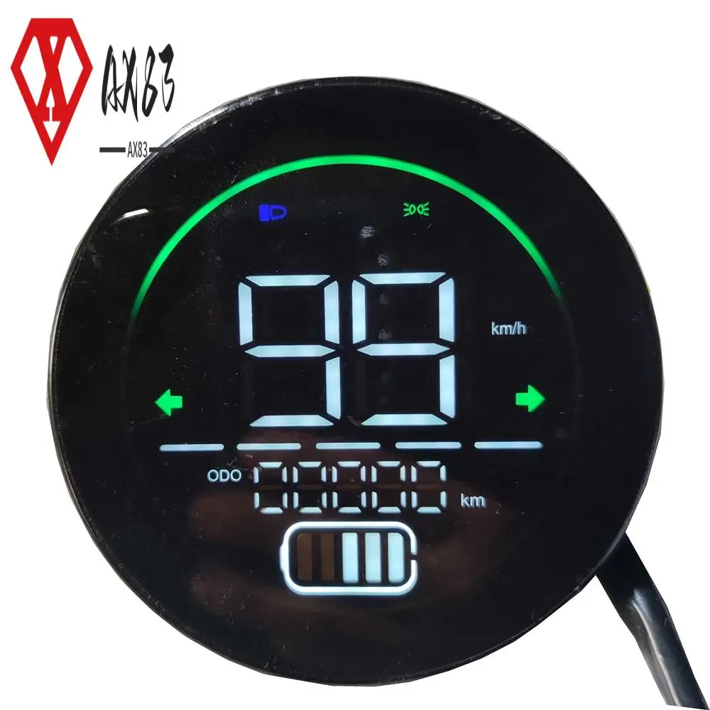 AX83-Electric Bike Speedometer Scooter Dashboard Indicator 48V 60V 72V Lead-Acid Battery LED Instrument Display
AX83-Electric Bike Speedometer Scooter Dashboard Indicator 48V 60V 72V Lead-Acid Battery LED Instrument Display