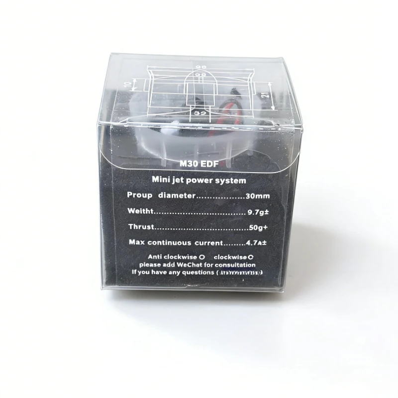 30mm M30 Micro EDF with 8520 Hollow Brush Motor - 3V-5V 50g Thrust for RC Jet Plane Models
30mm M30 Micro EDF with 8520 Hollow Brush Motor - 3V-5V 50g Thrust for RC Jet Plane Models
