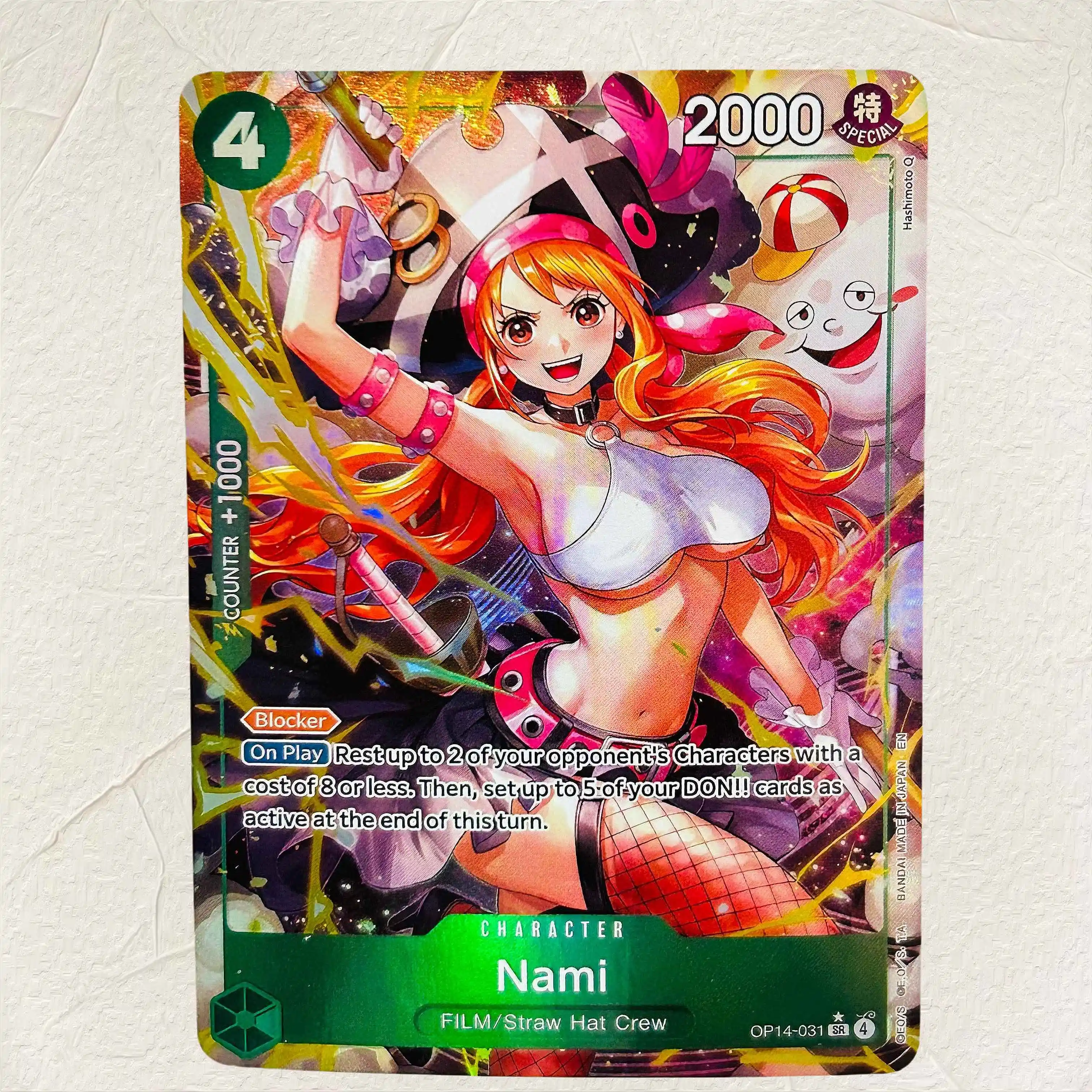 DIY One Piece Nami OP14-031 Holographic Texture Cards English Version Perfect Condition Classic Anime Collectible TCG
DIY One Piece Nami OP14-031 Holographic Texture Cards English Version Perfect Condition Classic Anime Collectible TCG