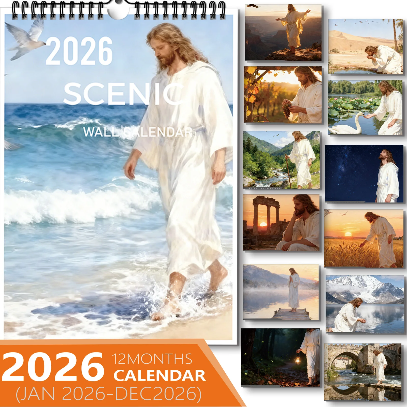 1PC Serene Calendar Featuring Inspirational Jesus Themed, Suitable For Home Decor, Ideal For Faith Enthusiasts Perfect Gift
1PC Serene Calendar Featuring Inspirational Jesus Themed, Suitable For Home Decor, Ideal For Faith Enthusiasts Perfect Gift