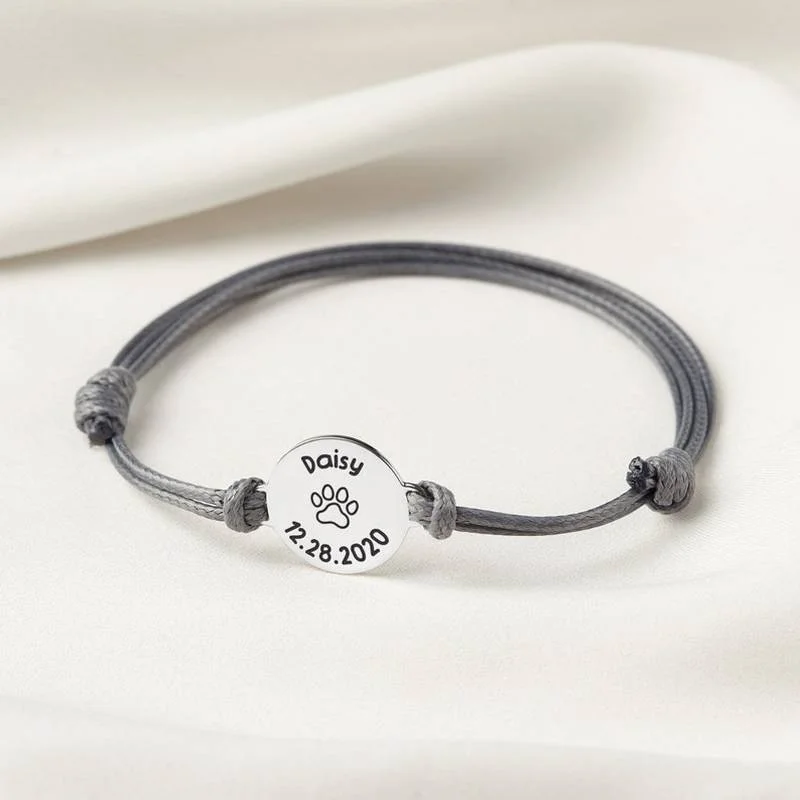 Custom Pet Name Bracelet Personalized Rope Adjustable Women Stainless Steel Engraved Date of Birth Pattern Bracelet Jewelry Gift
Custom Pet Name Bracelet Personalized Rope Adjustable Women Stainless Steel Engraved Date of Birth Pattern Bracelet Jewelry Gift