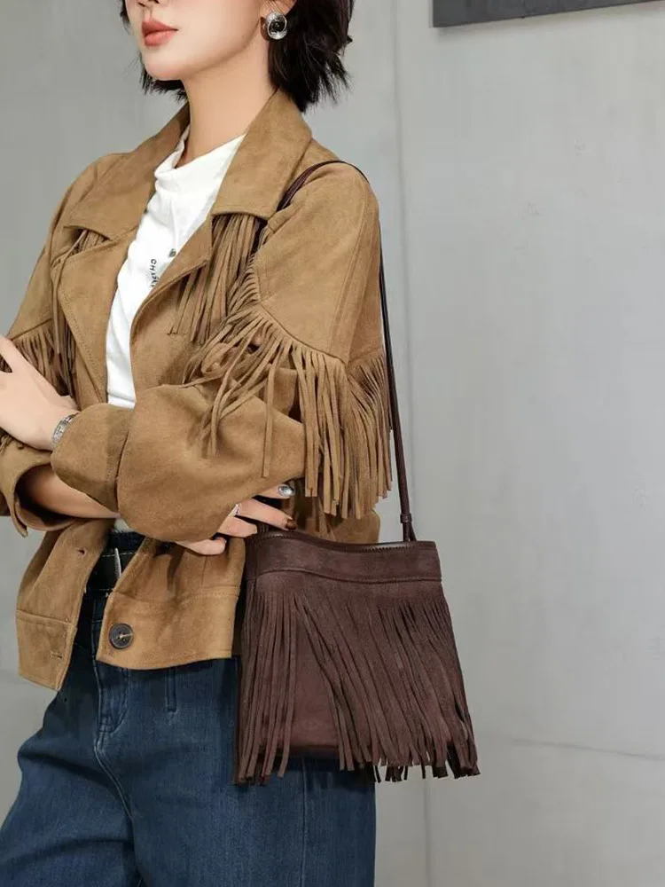 2026 New Lazy-Style Vintage Tassel Bag, Matte Suede Cowhide Bucket Bag, Niche Shoulder & Crossbody Bag for Women
2026 New Lazy-Style Vintage Tassel Bag, Matte Suede Cowhide Bucket Bag, Niche Shoulder & Crossbody Bag for Women