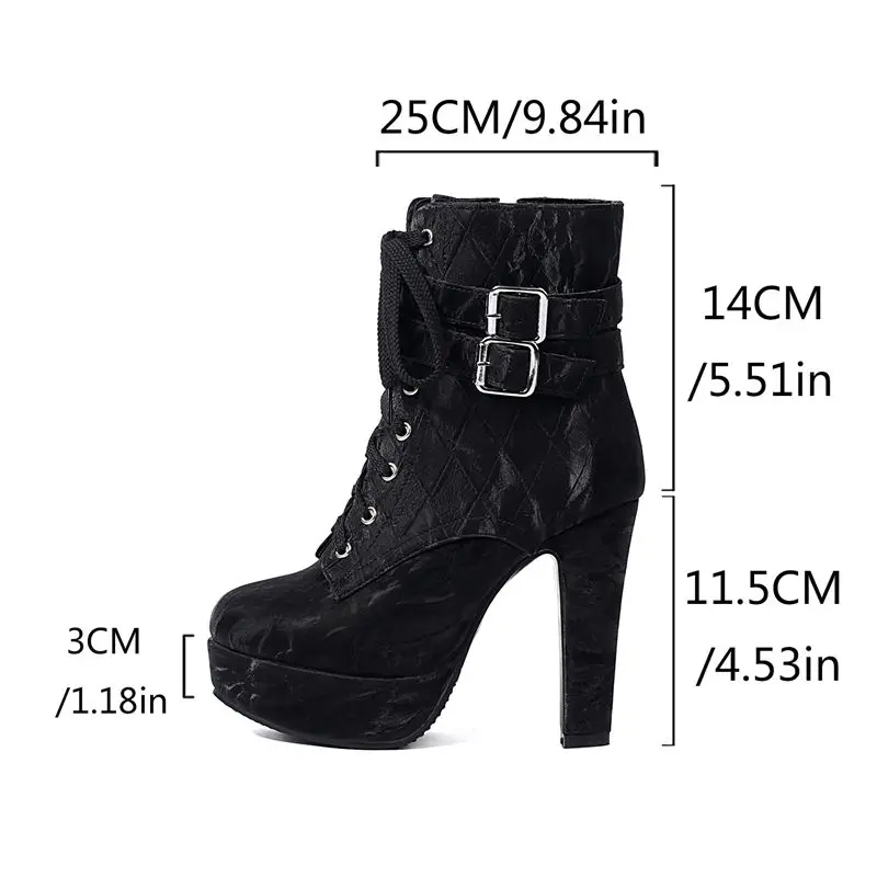 Girseaby Elegant Female Ankle Boots Round Toe Ultrahigh Heels 11.5cm Platform 3cm Zipper Lace Up Belt Buckle 42 43 Sexy Booties
Girseaby Elegant Female Ankle Boots Round Toe Ultrahigh Heels 11.5cm Platform 3cm Zipper Lace Up Belt Buckle 42 43 Sexy Booties