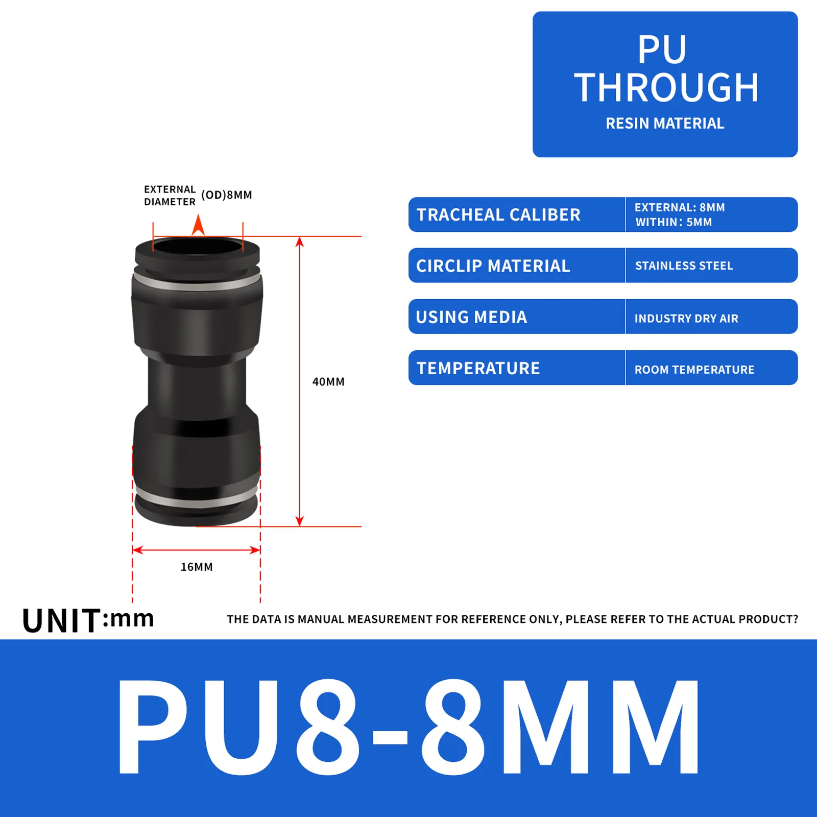 8MM ID Hose Connector Straight 2 Ways Push to Connect Tube Quick Fittings Push Lock (Pack of 30)
8MM ID Hose Connector Straight 2 Ways Push to Connect Tube Quick Fittings Push Lock (Pack of 30)