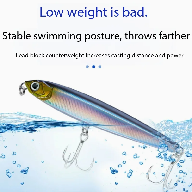 Long Casting Sinking Pencil Hard Lure Blood Groove Treble Hook Realistic Plastic Bait Freshwater Saltwater Fishing Tackle
Long Casting Sinking Pencil Hard Lure Blood Groove Treble Hook Realistic Plastic Bait Freshwater Saltwater Fishing Tackle
