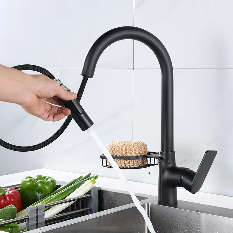 Black Kitchen Faucet Two Function Single Handle Pull Out Mixer Hot and Cold Water Taps Deck Mounted
Black Kitchen Faucet Two Function Single Handle Pull Out Mixer Hot and Cold Water Taps Deck Mounted
