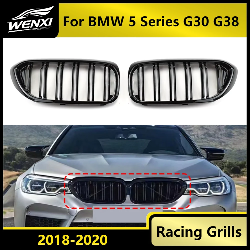 For BMW 5 Series 2018-2020 Front Bumper Grilles Double Line Racing Grills ABS 2-Slat Gloss Black Front Kidney Grille Accessories
For BMW 5 Series 2018-2020 Front Bumper Grilles Double Line Racing Grills ABS 2-Slat Gloss Black Front Kidney Grille Accessories