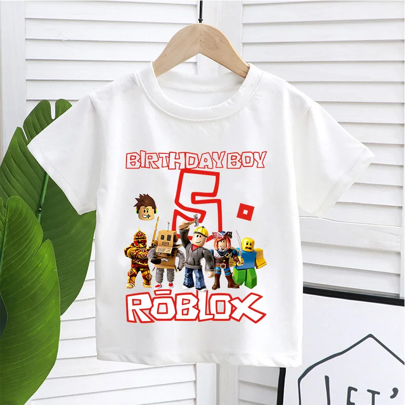 Roblox Kids T Shirts Cartoon Birthday Number 1-9 Printed T-shirts Girls Boys Casual Short Sleeves Tops Summer Children Clothing
Roblox Kids T Shirts Cartoon Birthday Number 1-9 Printed T-shirts Girls Boys Casual Short Sleeves Tops Summer Children Clothing