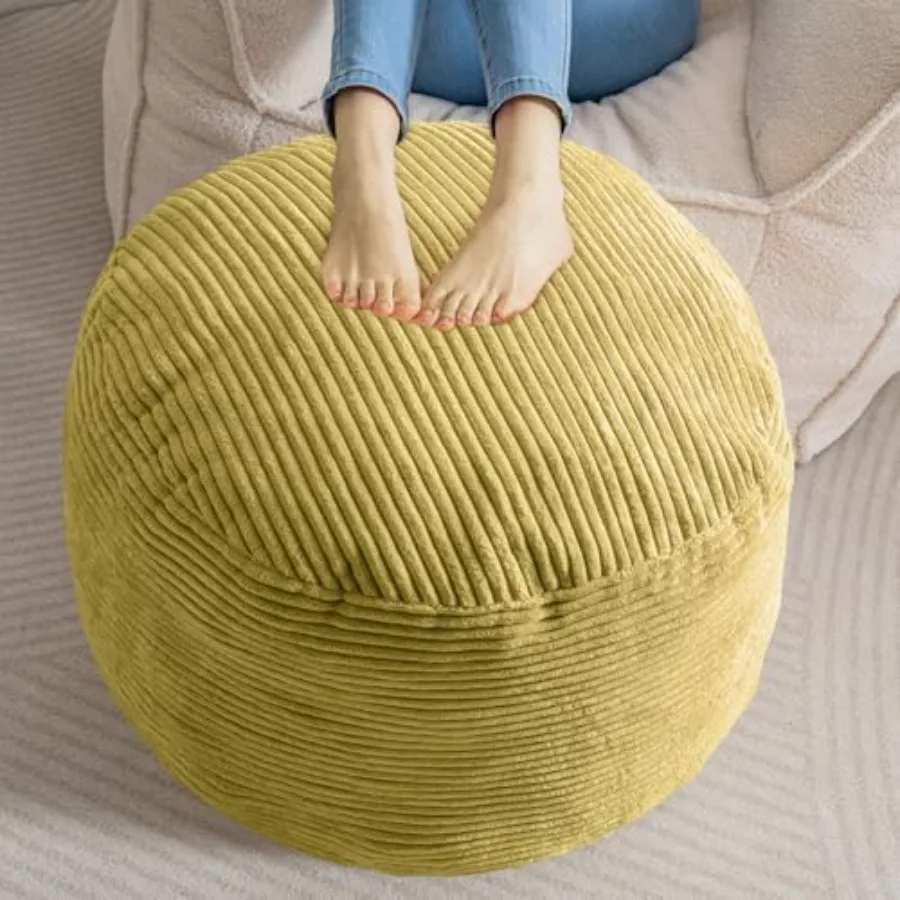 Round Stuffed Pouf Ottoman Corduroy Poufs with Foam Chunk Filling Furry and Fluffy Pouf Feet Stool Storage Ottoman 26 X 18 Floo
Round Stuffed Pouf Ottoman Corduroy Poufs with Foam Chunk Filling Furry and Fluffy Pouf Feet Stool Storage Ottoman 26 X 18 Floo